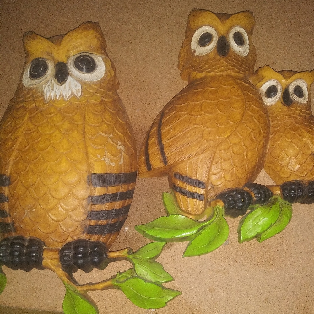 Vintage mid century Homco owls